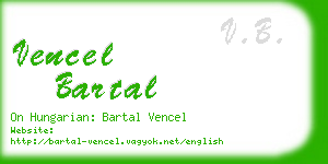 vencel bartal business card